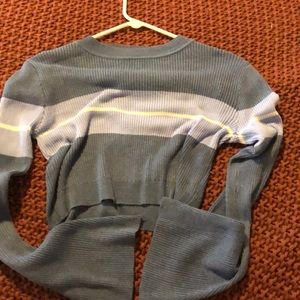 flare sleeve sweater, blue, size medium